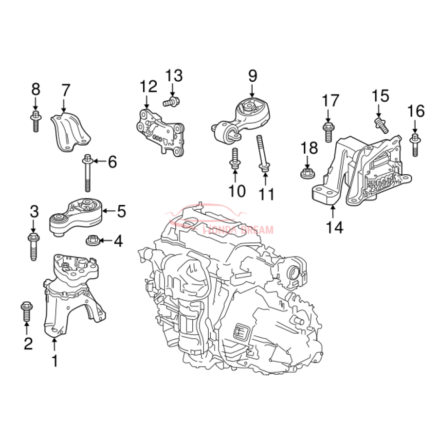 Torque rod upper right (50880-TVC-A21) - 3