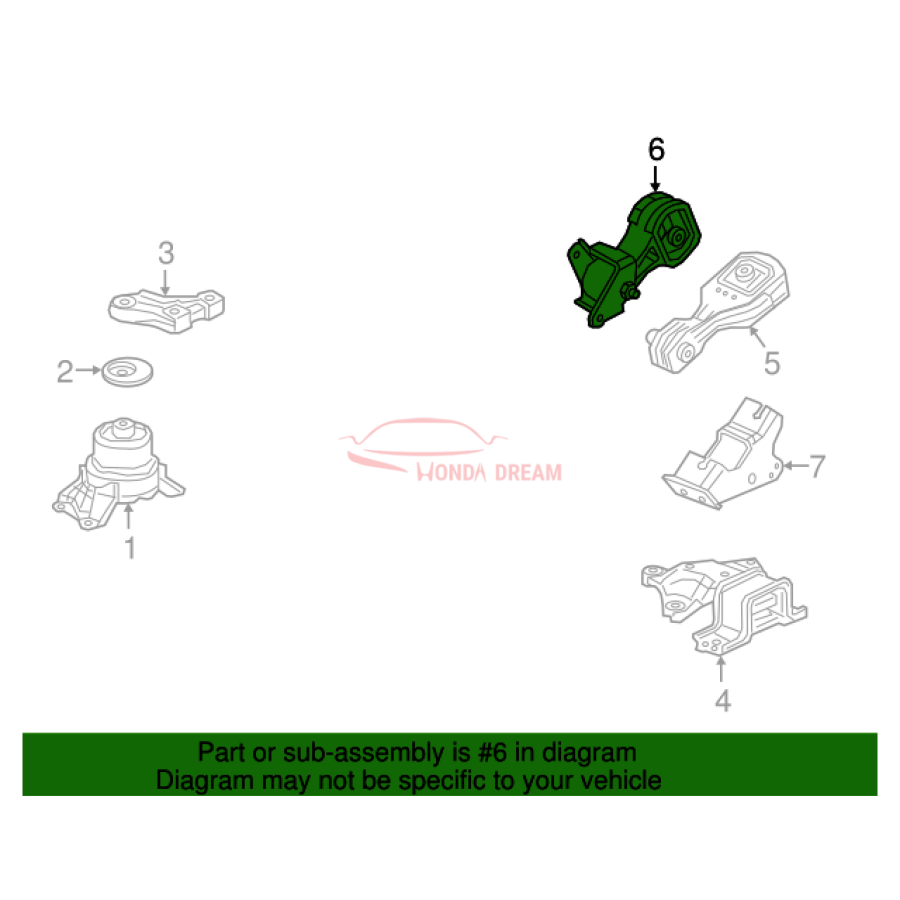 Опора двигуна задня (50890-T7L-000) - 2