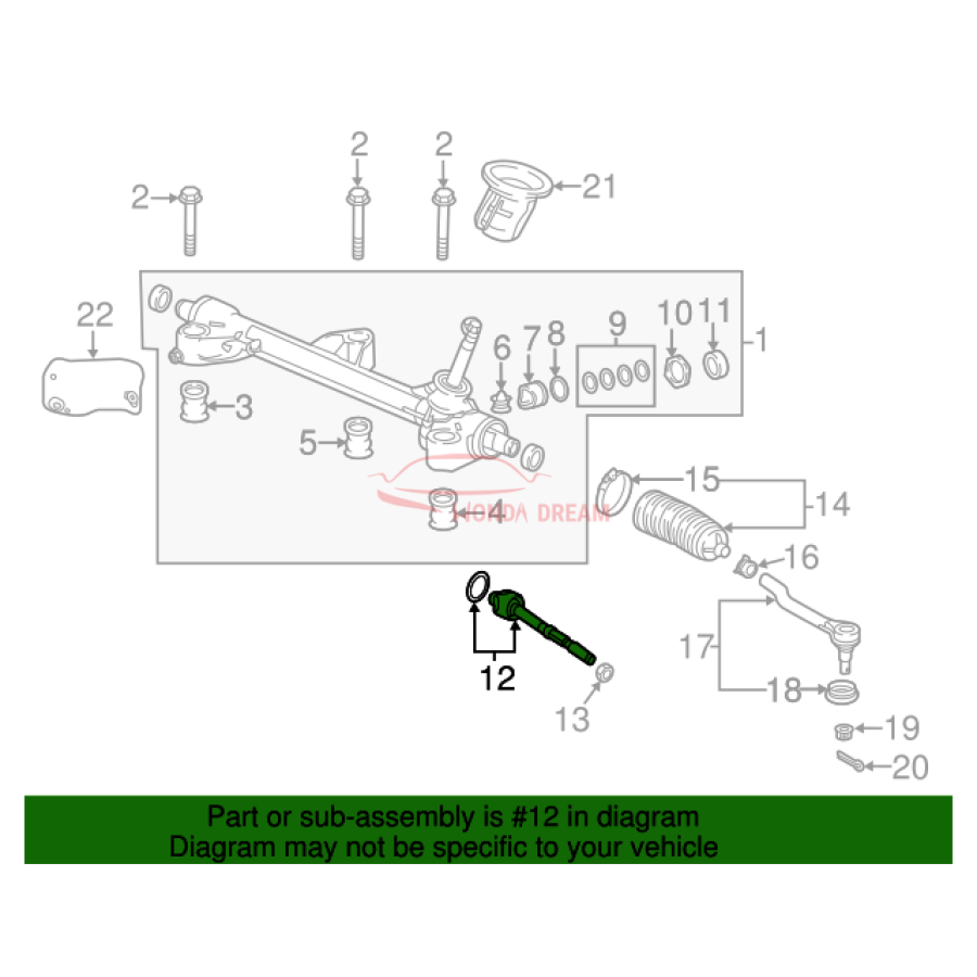 RACK END COMP (53010-T6Z-A01) - 2