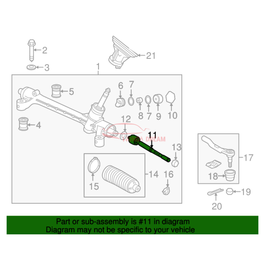 RACK END COMP (53010-T7A-003) - 2