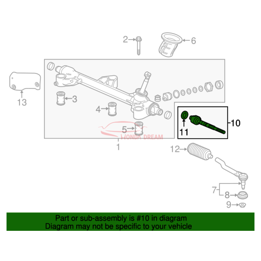 RACK END COMP (53010-TG7-A01) - 2