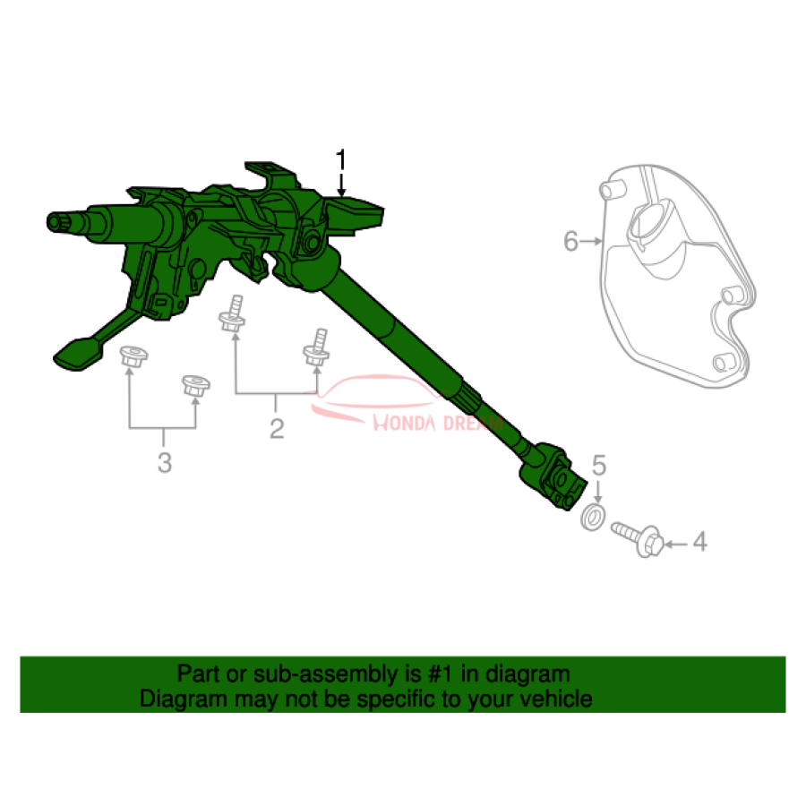 Column Assembly, Steering (53200-TK8-A01) - 2