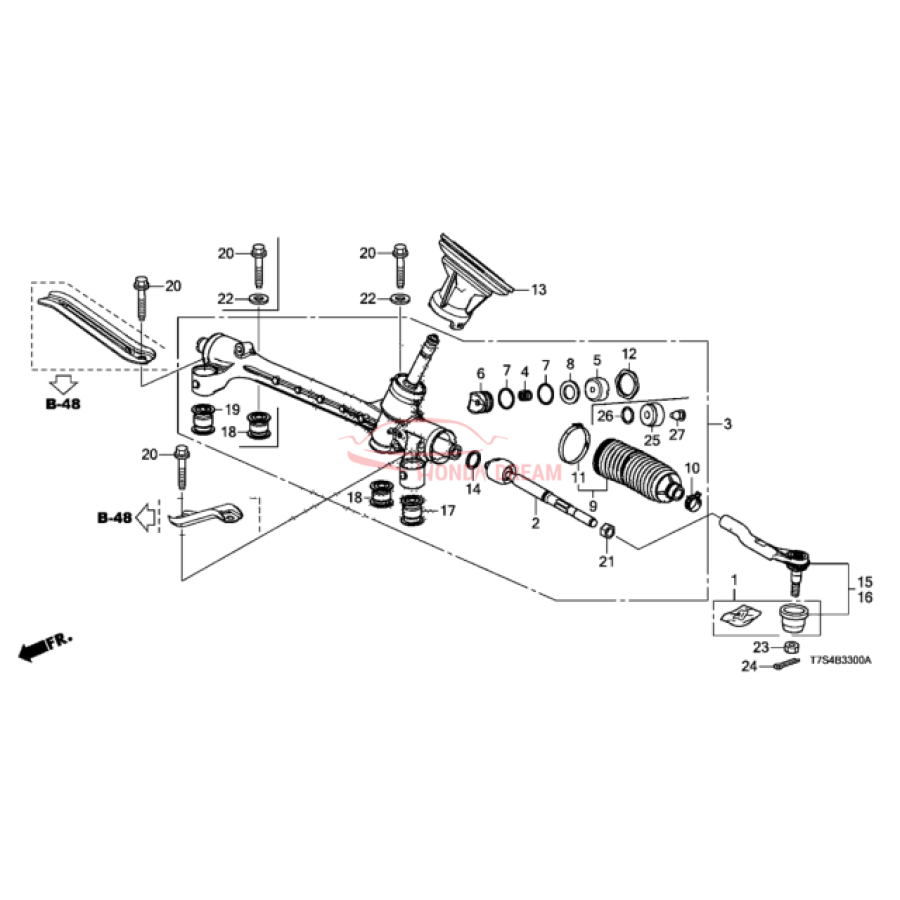 Gear Box Assembly, Steering (53400-T7W-A92) - 1