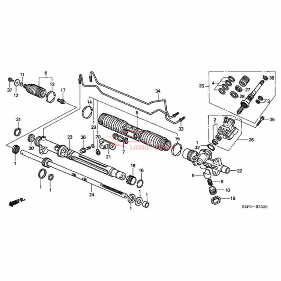 Clip, Steering Tie Rod (53434-S5A-003) - 1