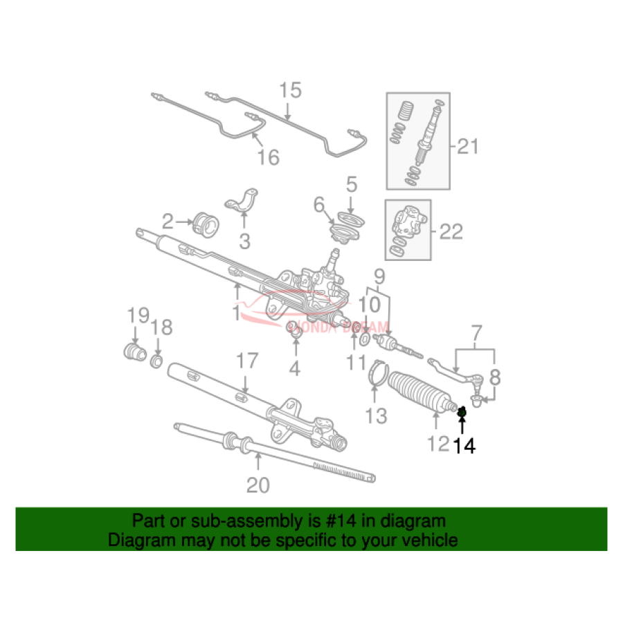 Хомут пильовика рульової рейки, до тяги (53434-SJC-A01) - 2