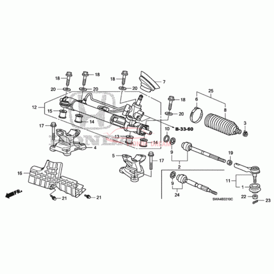 Clip, Steering Tie Rod (53434-SNA-A01) - 1