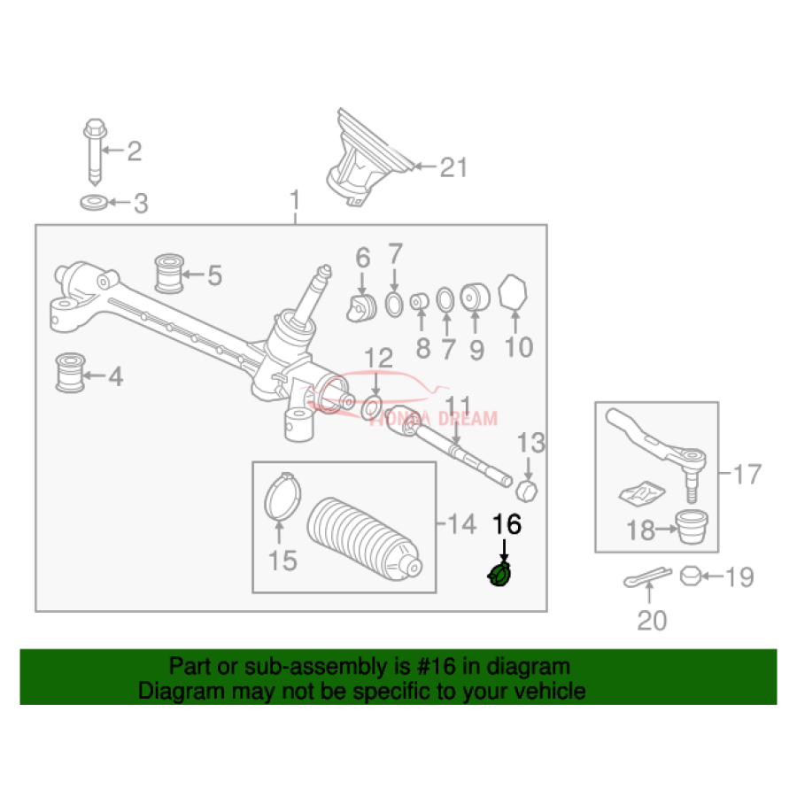 Clip, Steering Tie Rod (53434-T5B-003) - 2