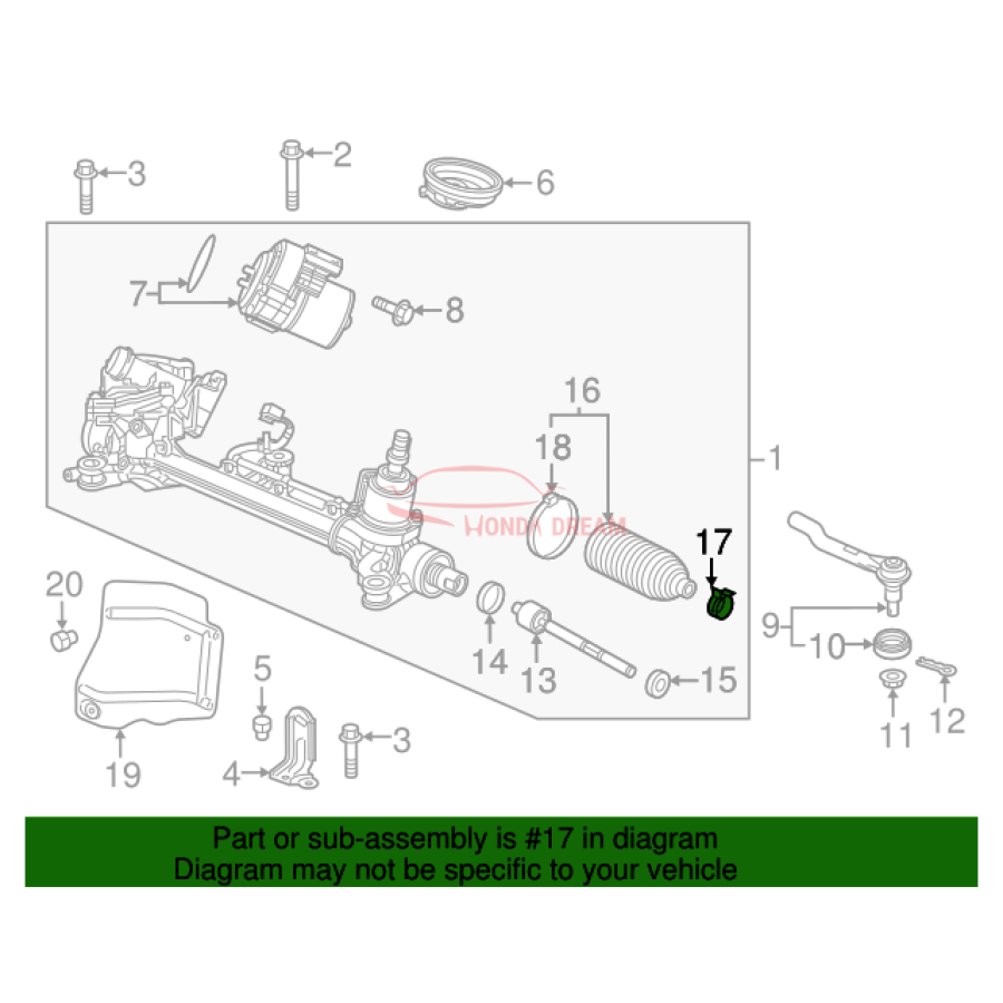 Clip, Steering Tie Rod (53434-T7A-H01) - 2