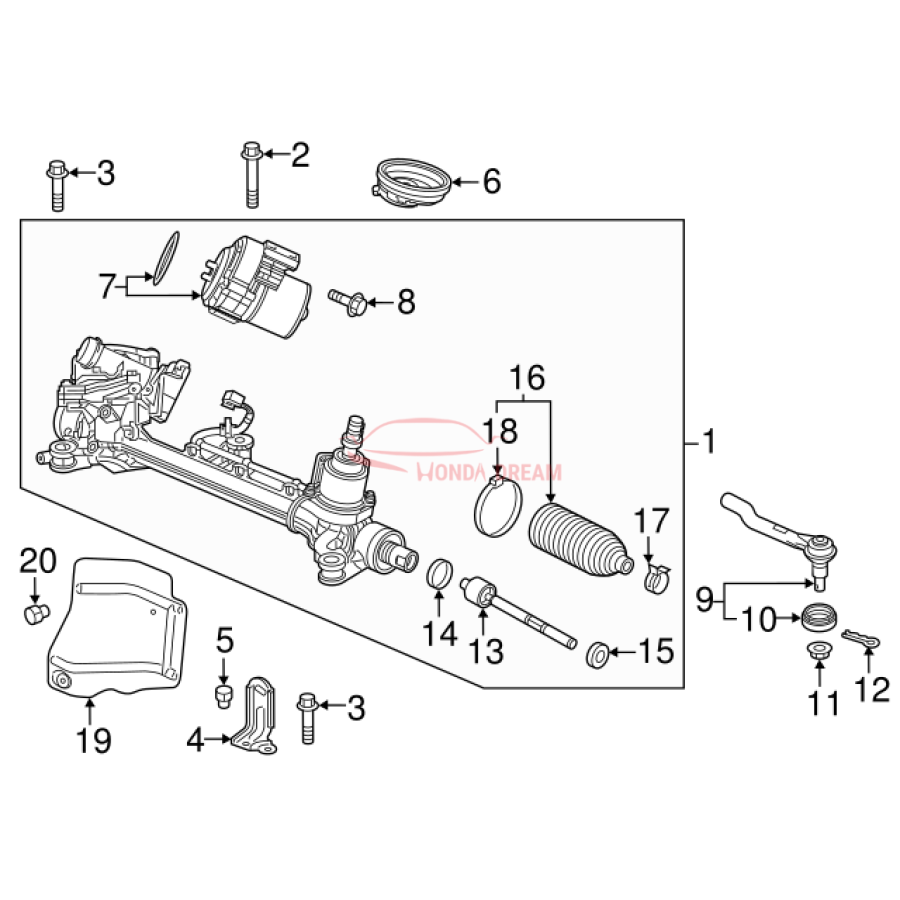 Хомут пильовика рульової рейки, до тяги (53434-T7A-H01) - 3