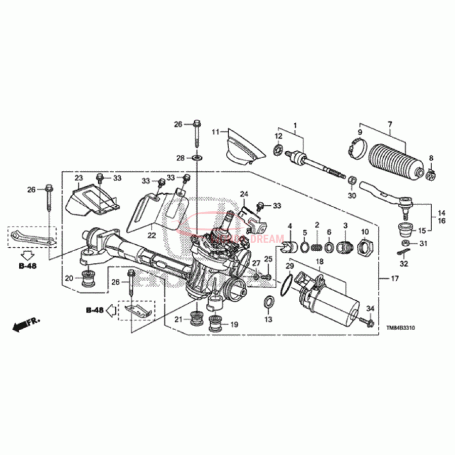 Clip, Steering Tie Rod (53434-TF0-003) - 1