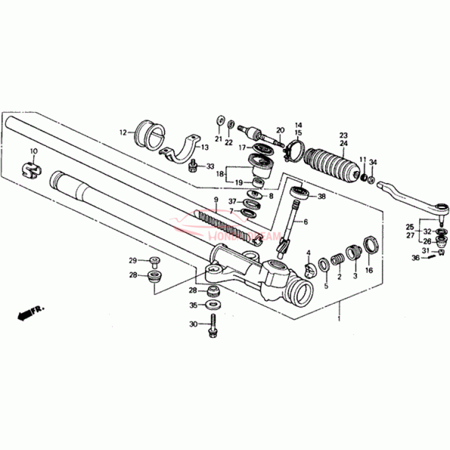 Хомут пильовика рульової рейки, до рейки (53449-SH3-000) - 1