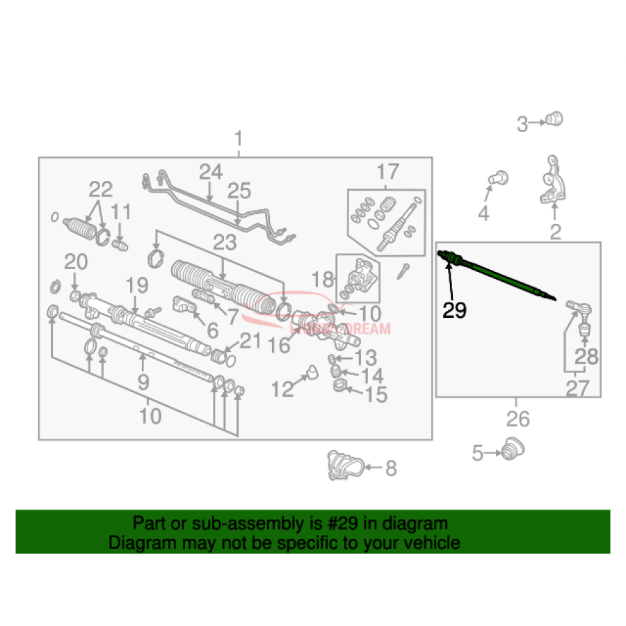 RACK END COMP (53521-S5A-003) - 2