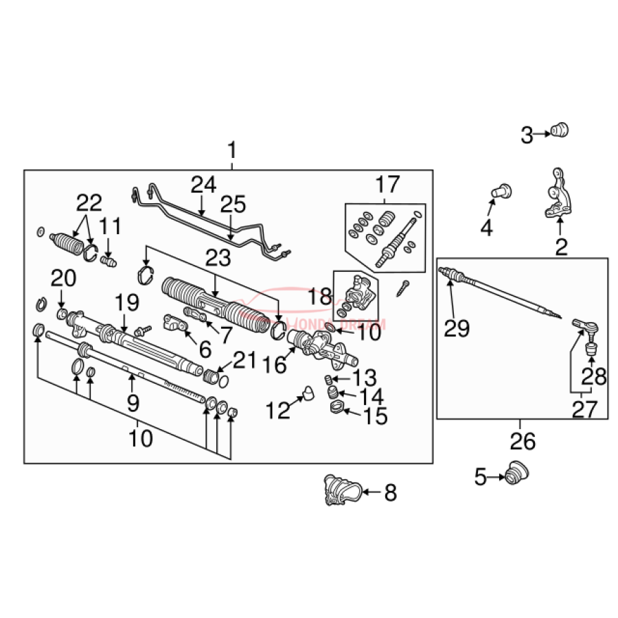 RACK END COMP (53521-S5A-003) - 3