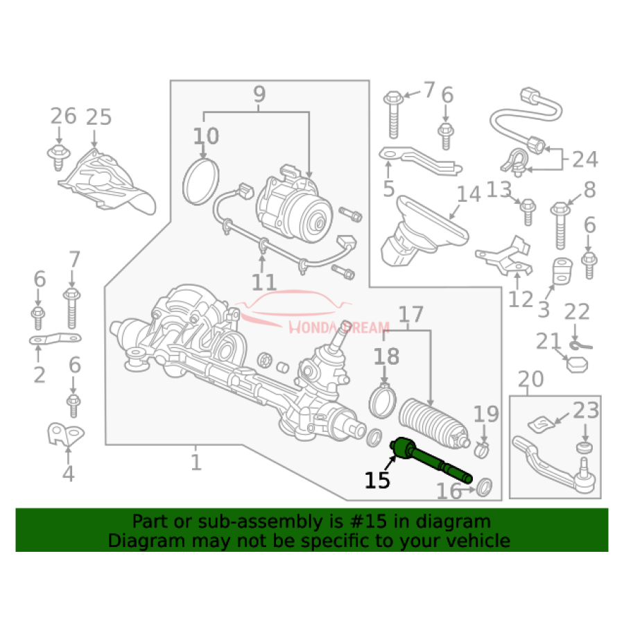 RACK END COMP (53521-TRT-J01) - 2