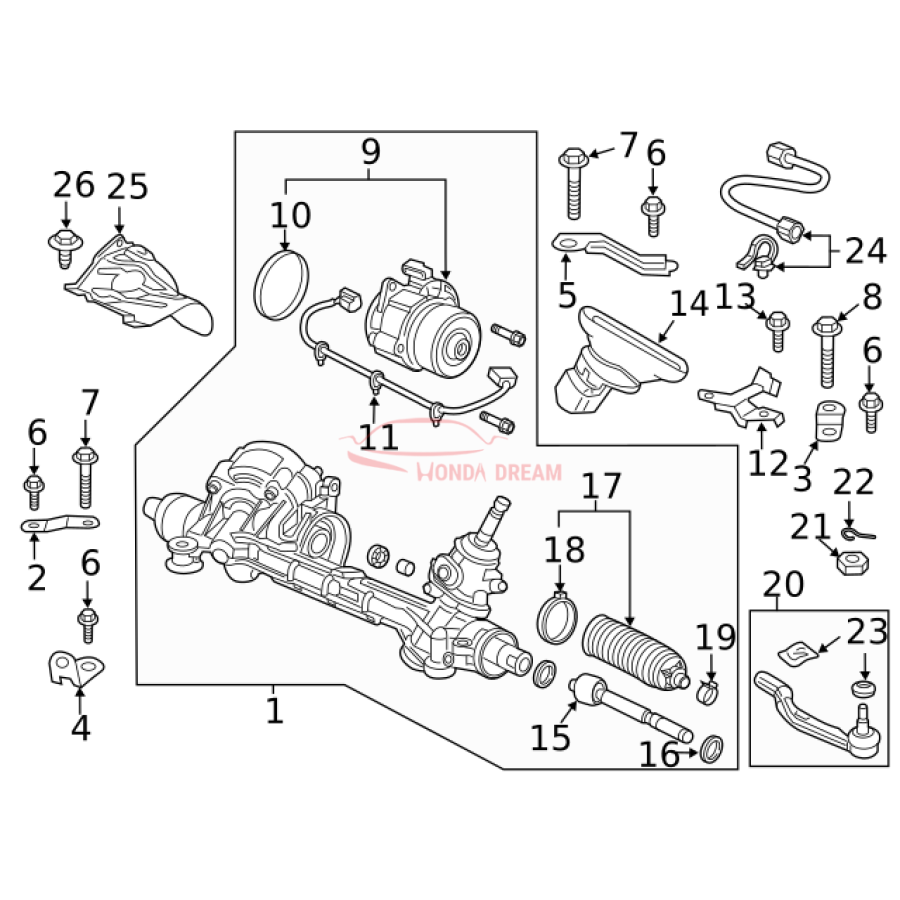 RACK END COMP (53521-TRT-J01) - 3