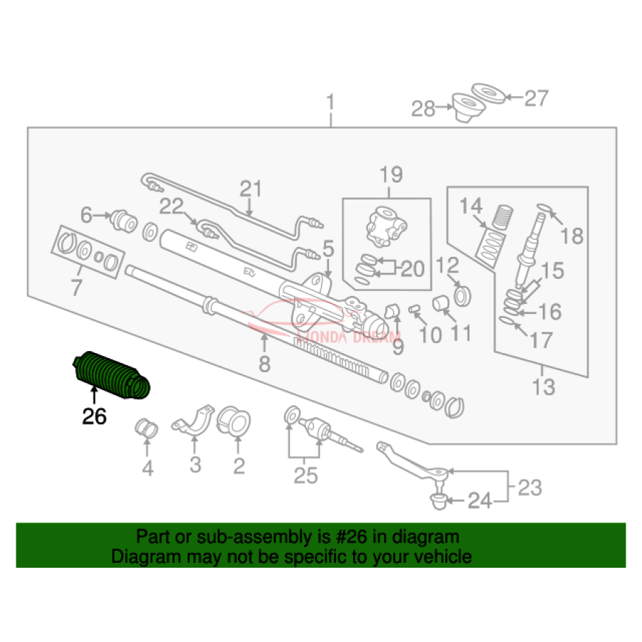 Dust Seal, Tie Rod (53534-S84-A01) - 3