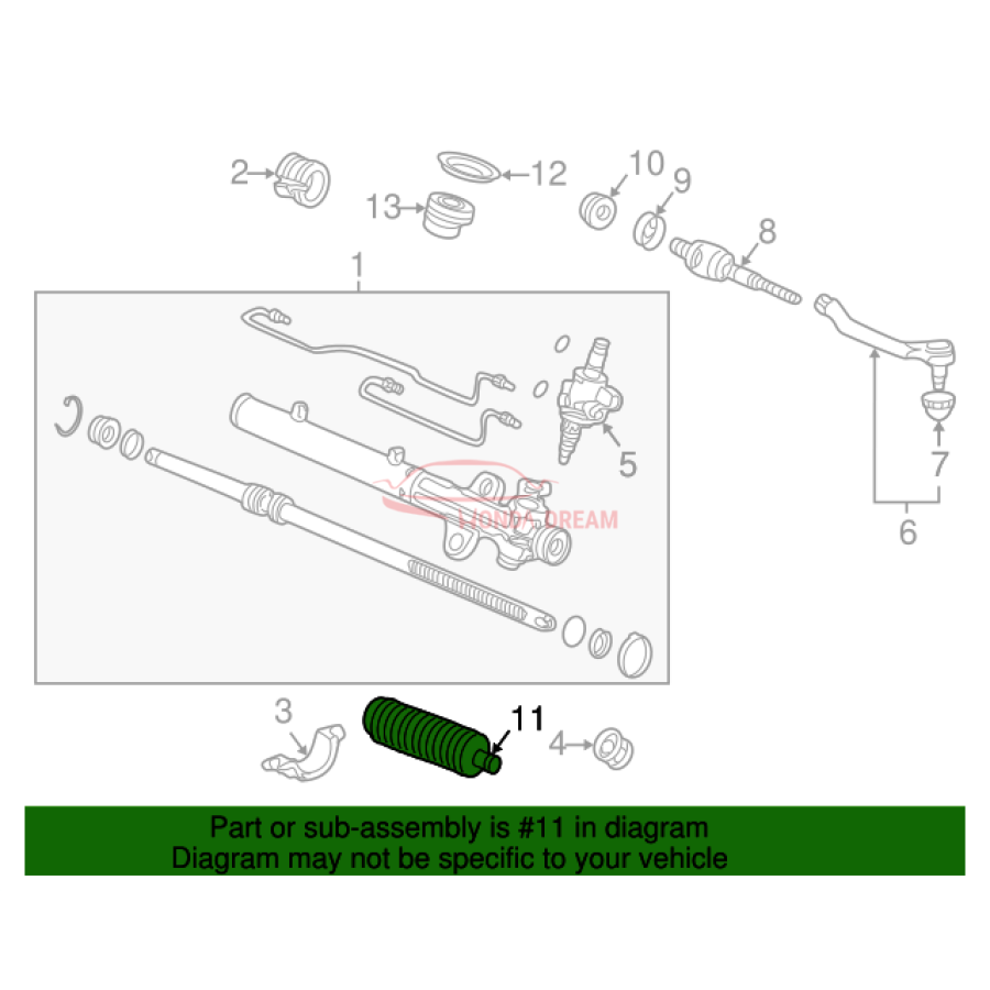 Dust Seal, Tie Rod (53534-S87-A01) - 2