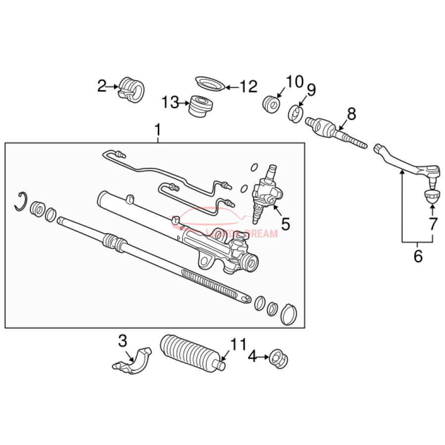 Dust Seal, Tie Rod (53534-S87-A01) - 3