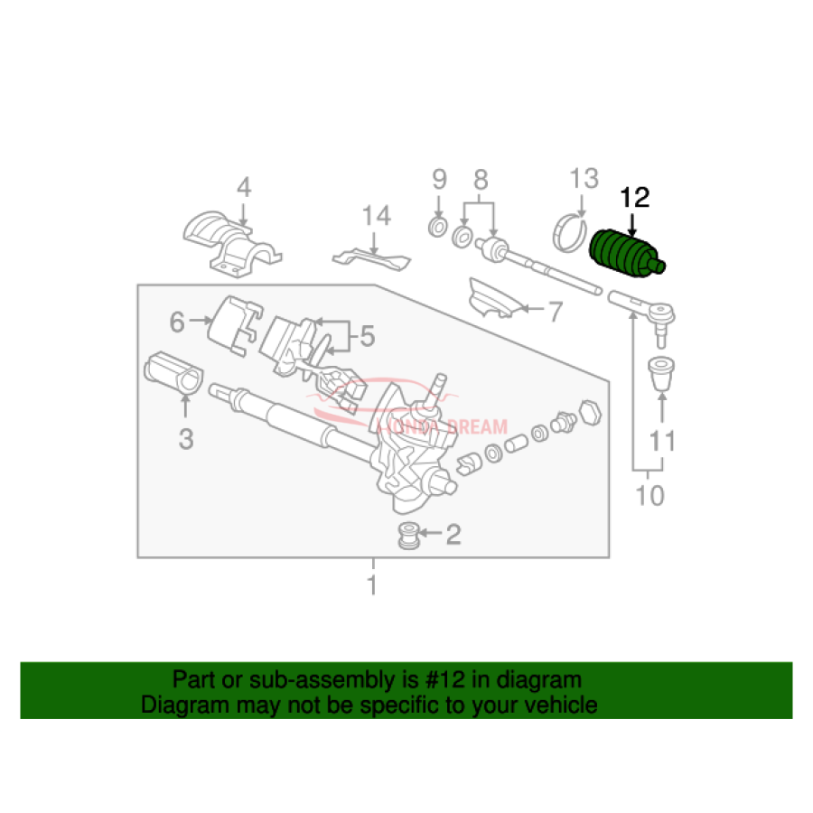 Пильовик рульової рейки (53534-SEL-003) - 3