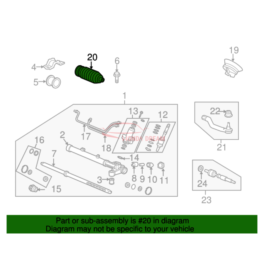 Dust Seal, Tie Rod (53534-SNA-A01) - 3