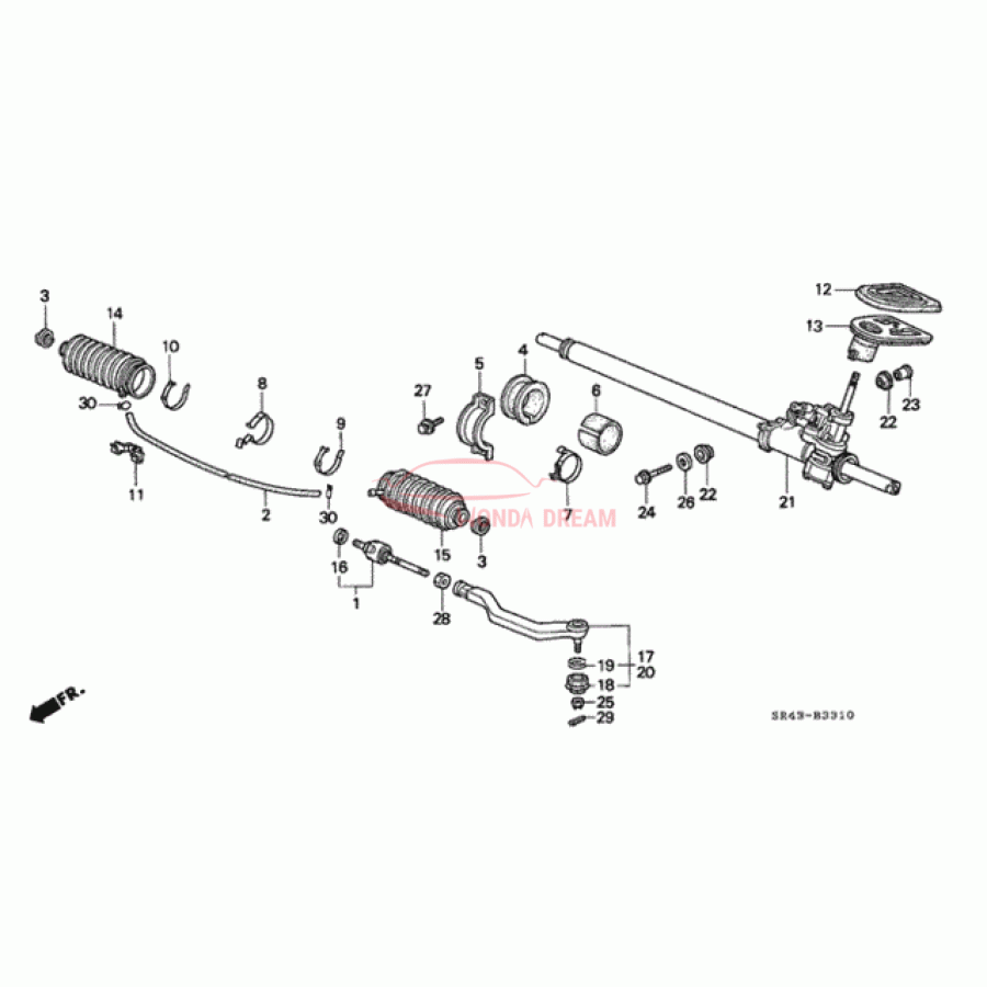 Dust Seal, Tie Rod (53534-SR3-A52) - 1