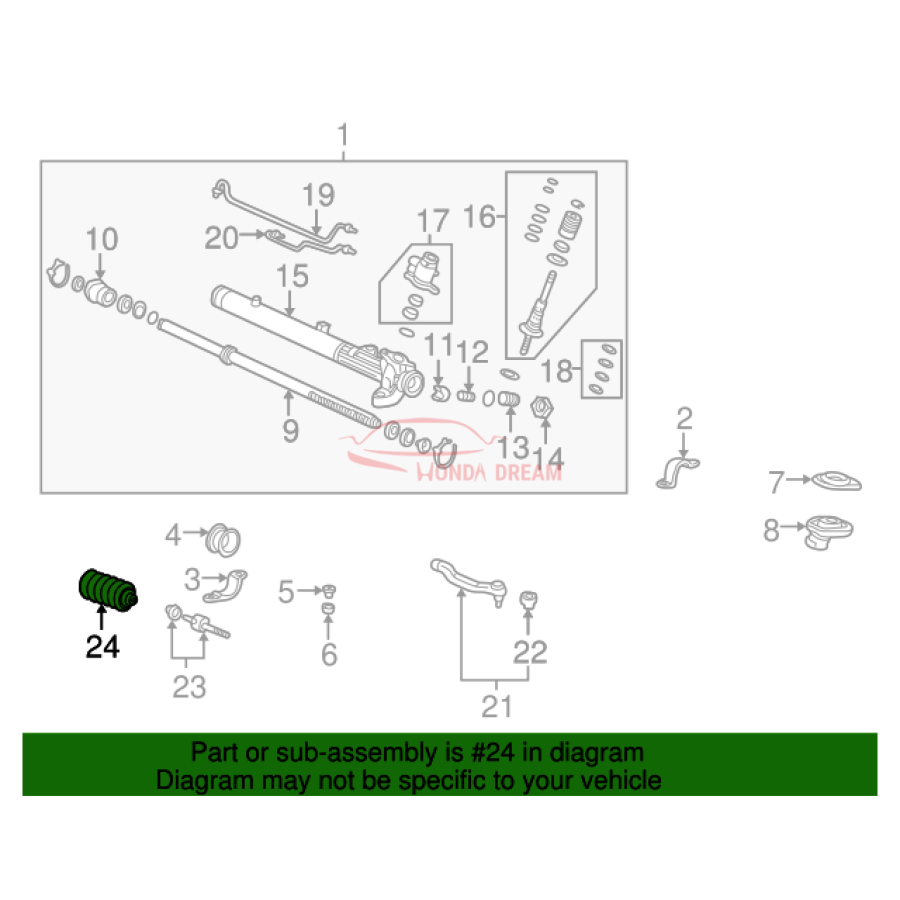 Dust Seal, Tie Rod (53534-SR3-N52) - 3