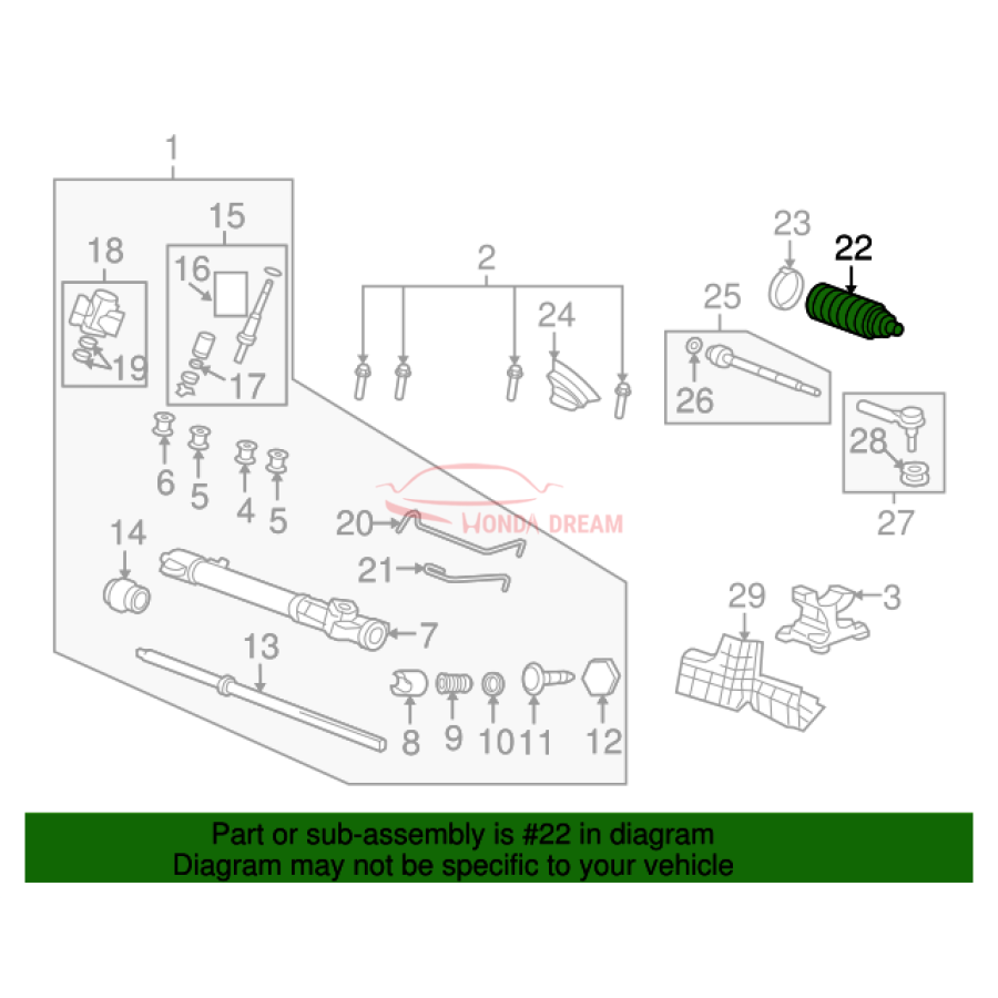 Dust Seal, Tie Rod (53534-SXS-A01) - 3