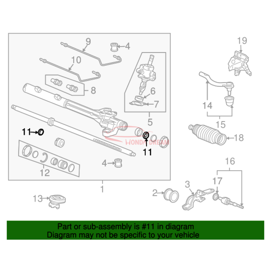 Inner Tie Rod Stopper (53535-SDB-A01) - 2