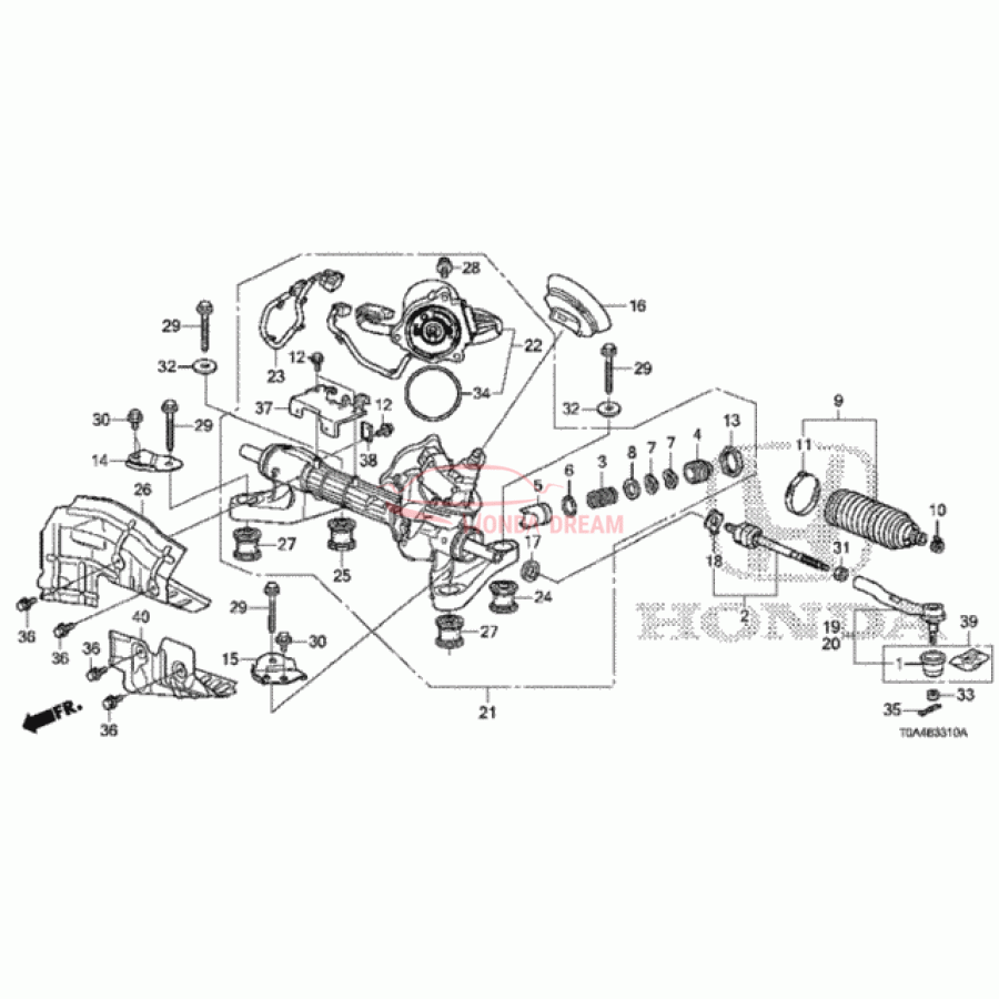 Шайба дистанційна рульової рейки (53535-SMB-003) - 1