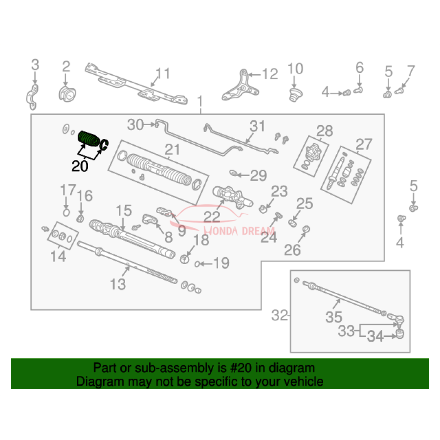 Dust Seal, Tie Rod (53536-S9A-003) - 2