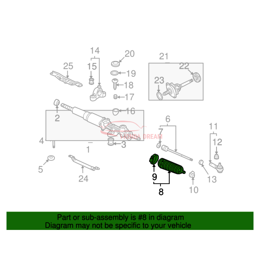 Dust Seal, Tie Rod (53537-S2A-003) - 2