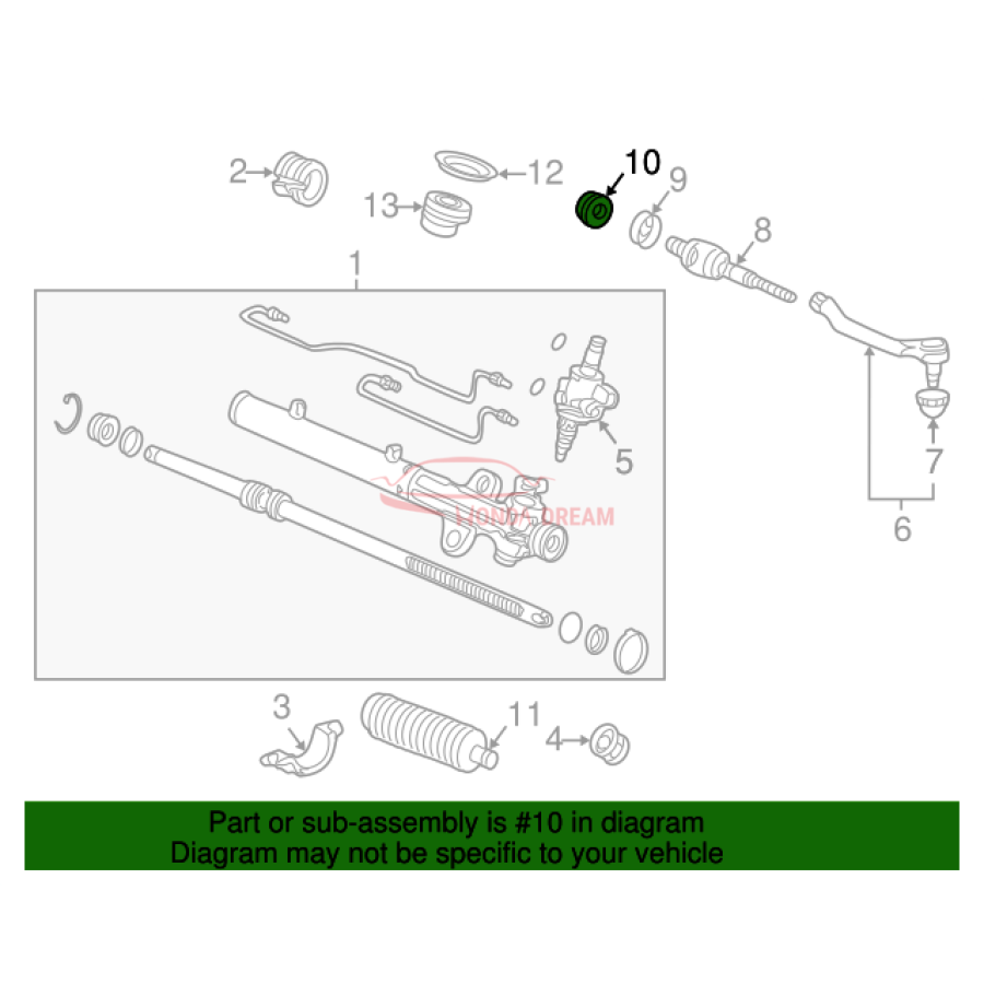 Inner Tie Rod Stopper (53537-S84-A01) - 2