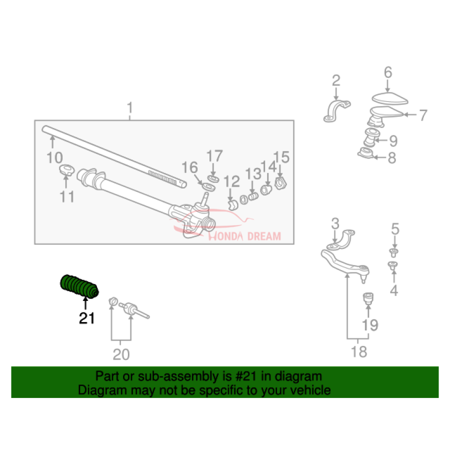 Dust Seal, Tie Rod (53537-SR3-J02) - 2