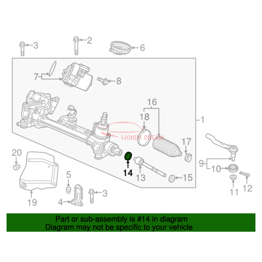 Inner Tie Rod Spacer (53537-T6N-A01) - 2