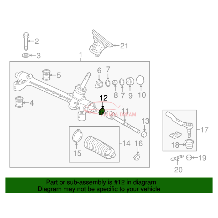 Inner Tie Rod Spacer (53537-T7W-003) - 2