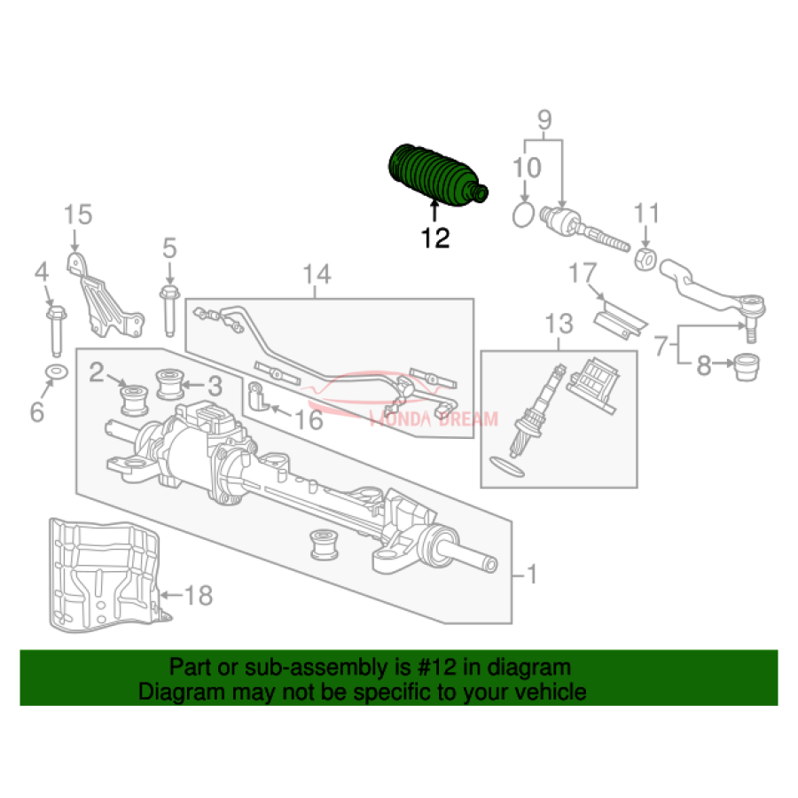 Dust Seal, Tie Rod (53537-TL1-G01) - 2