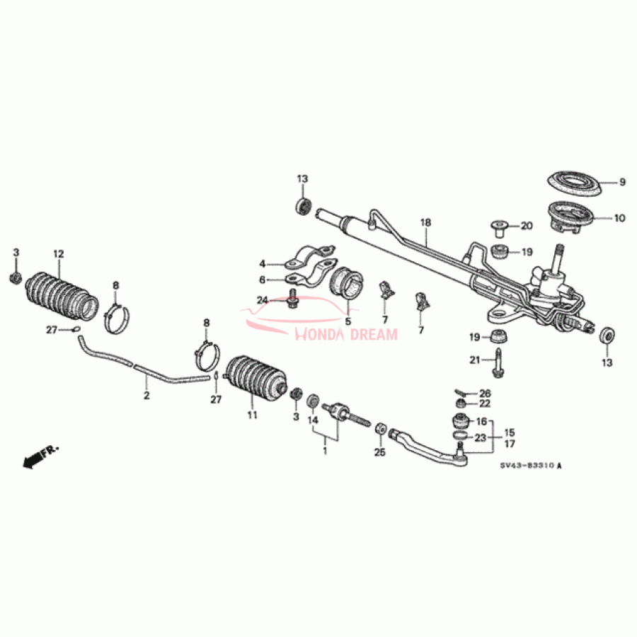 End, Right Tie Rod (53540-SV4-013) - 1