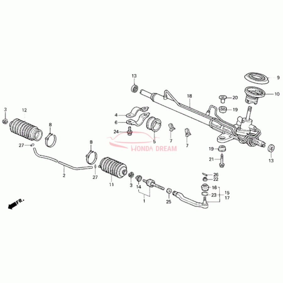 End, Right Tie Rod (53540-SX0-013) - 1