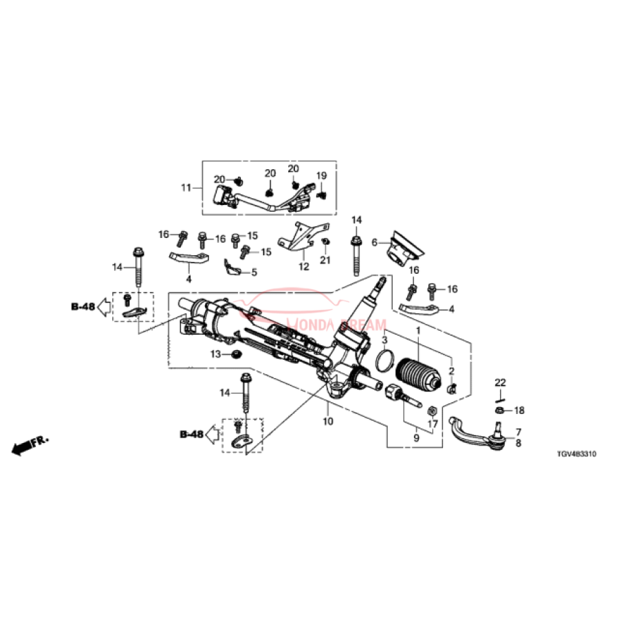 End, Right Tie Rod (53540-TGV-A01) - 1