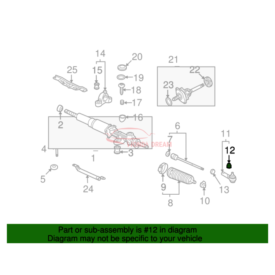 Boot, Tie Rod End (53546-S30-005) - 2