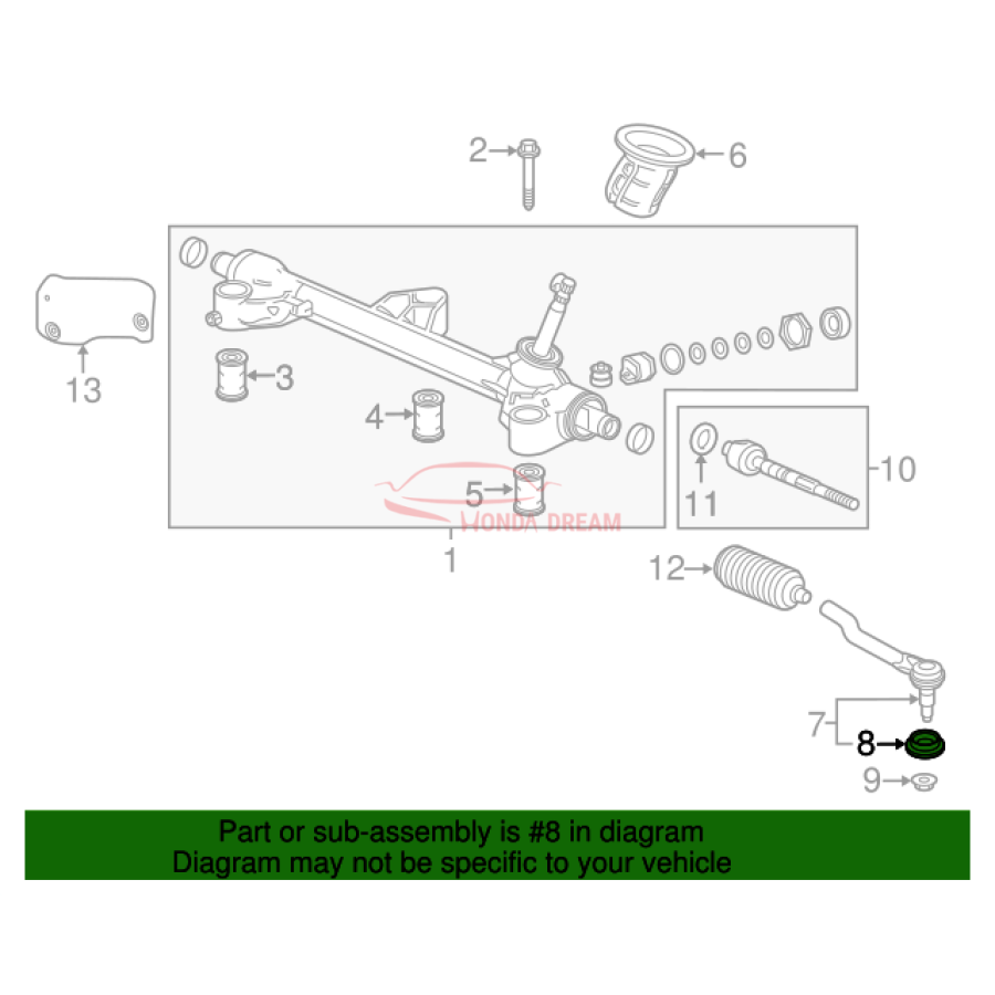 Boot, Tie Rod End (53546-STX-A02) - 2