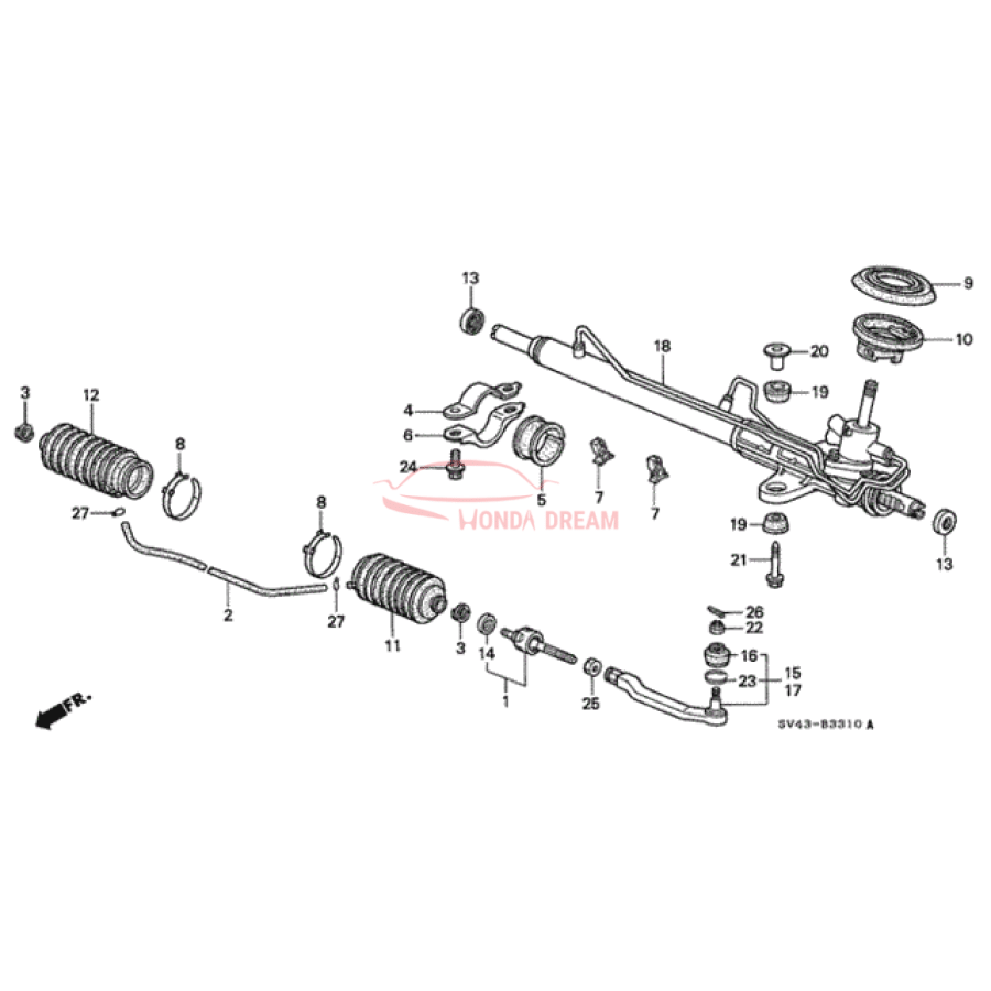 End, Left Tie Rod (53560-SV4-013) - 1