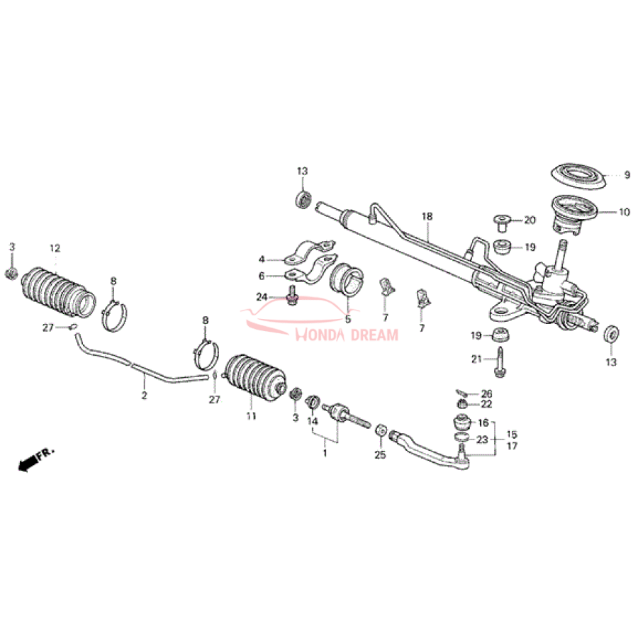 End, Left Tie Rod (53560-SX0-013) - 1