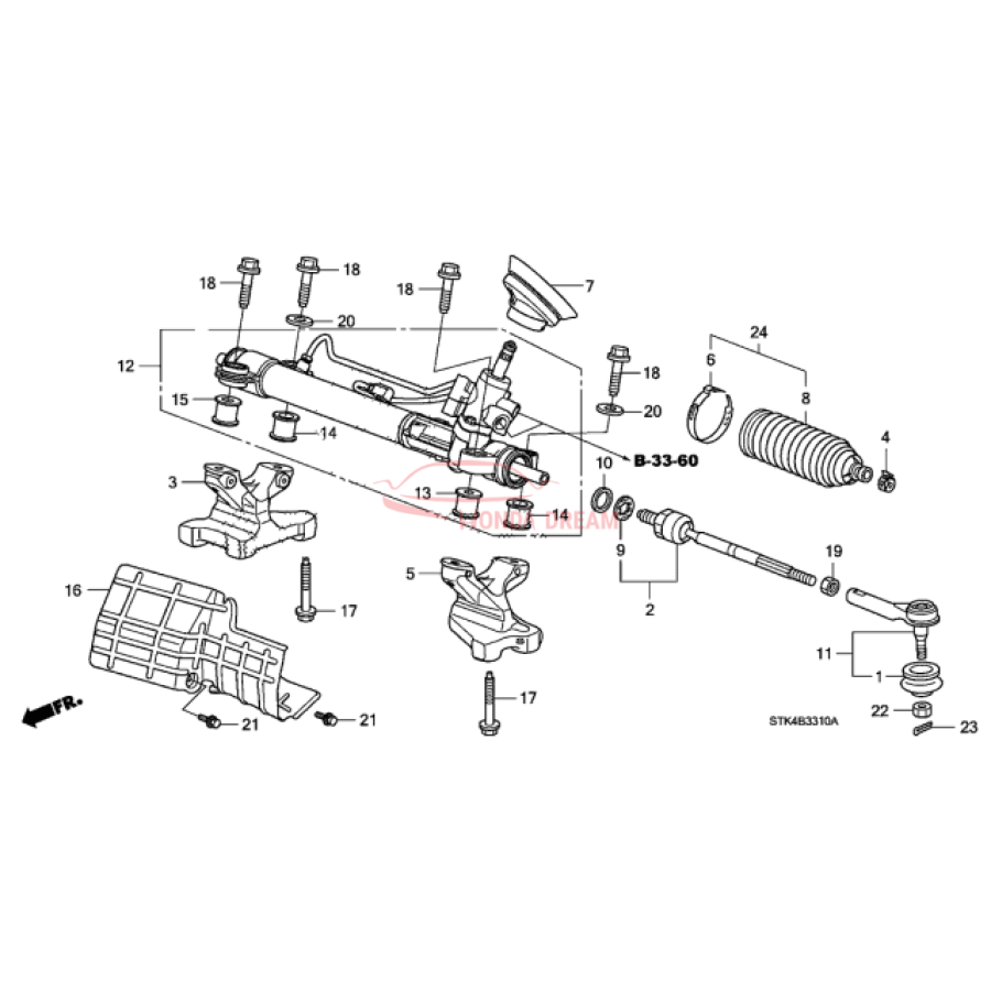 Gear Box Assembly, Steering (53601-STK-A04) - 1