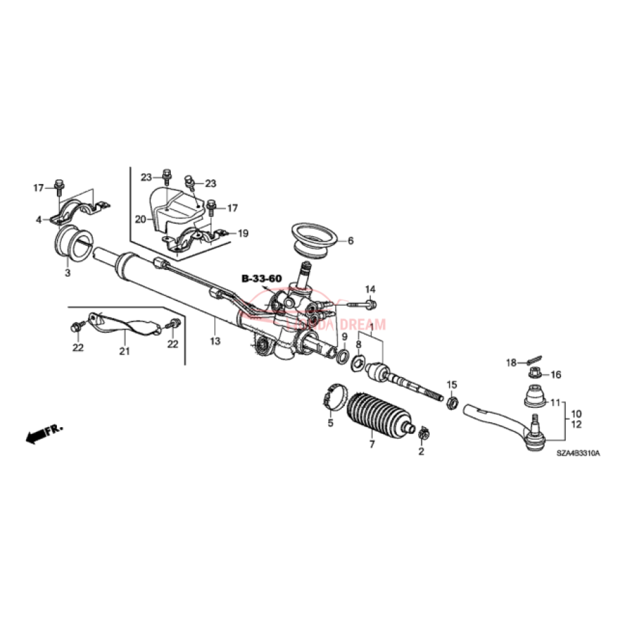 Gear Box Assembly, Steering (53601-SZA-A11) - 3