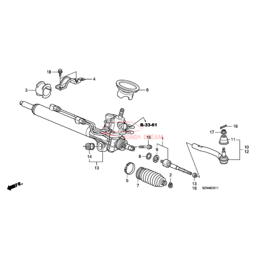 Gear Box Assembly, Steering (53601-SZN-A01) - 2