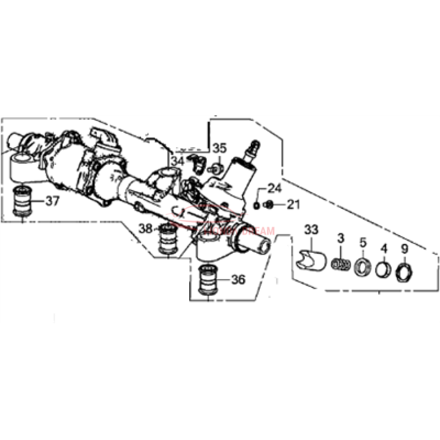 Gear Box Assembly, Steering (53601-T2G-A02) - 3