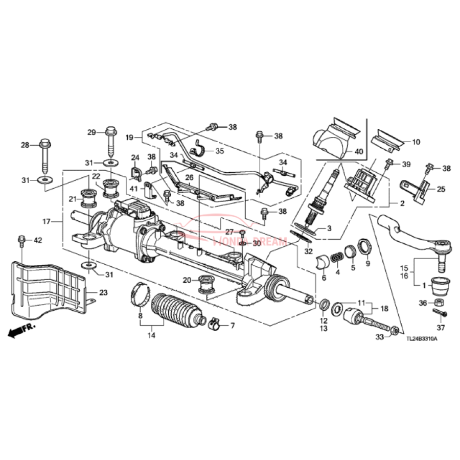 Gear Box Assembly, Steering (53601-TL1-G22) - 2