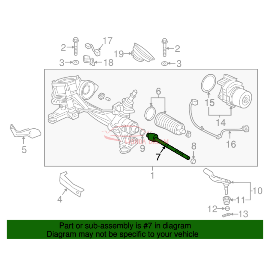 RACK END COMP (53610-TMB-H01) - 2