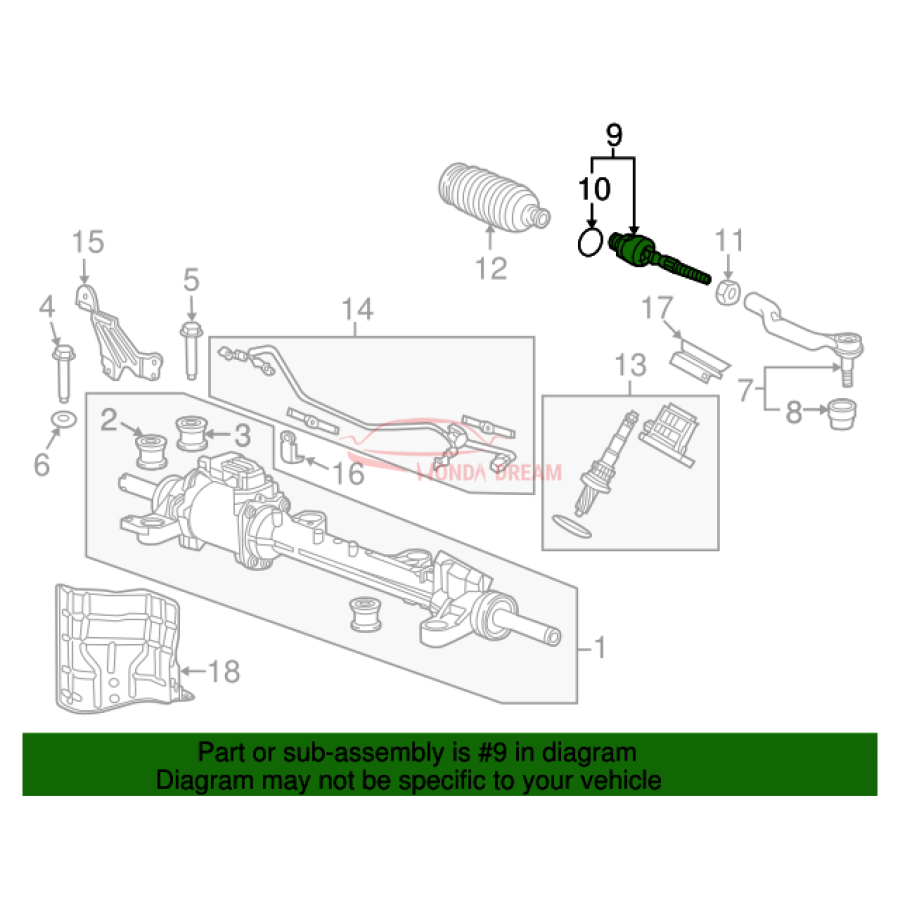 RACK END COMP (53610-TP6-A62) - 2